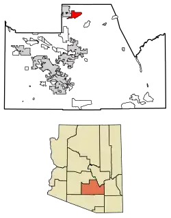 Location of Gold Canyon in Pinal County, Arizona