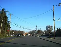 Eastbound Pine Island Turnpike approaching Pulaski Highway