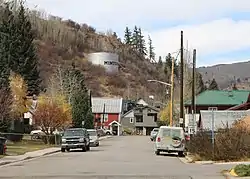 Looking northwest along Pine Street