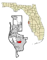 Location in Pinellas County and the state of Florida