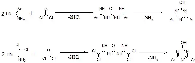 The Pinner Triazine Synthesis reaction pathway