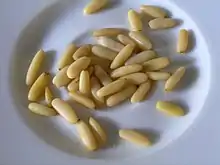 Shelled European pine nuts