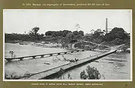 Pioneer River at the Marian Sugar Mill in the Mackay district, circa 1915
