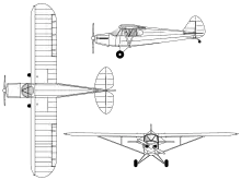 3-view line drawing of the Piper PA-12 Super Cruiser