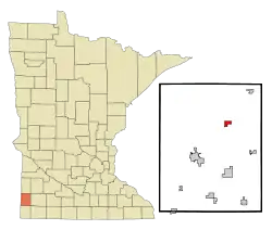 The location of Holland, Minnesota