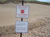 Restricted area for nesting piping plover