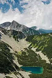 A view to Gergiysko lake (tarn) and Sinanitsa Peak, Pirin Mountain, Bulgaria