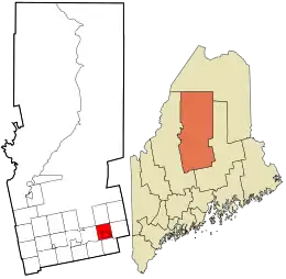 Location in Piscataquis County and the state of Maine.