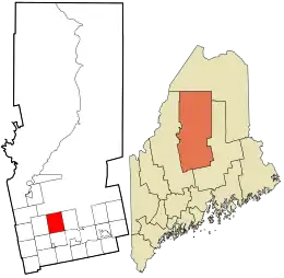 Location in Piscataquis County and the state of Maine.