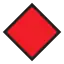 Red diamond with black edges