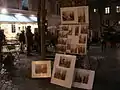 Place du Tertre, still bustling on a winter's night