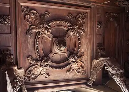 Carved ceiling of the west porch (17th c.)
