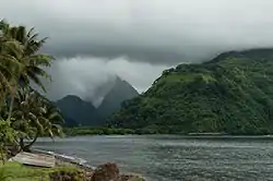 Tautira Beach and surrounding mountains