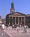 Square in front of St Giles' Church, Elgin, is the site of a medieval market