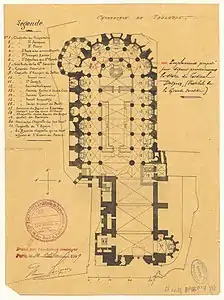 Cathedral plan (1899) (Archives Nationales)