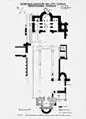 Engraved plan of the abbey church based on excavations 1939-40