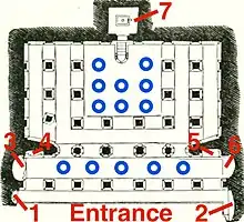 Layout of Cave 3 temple of the 6th-century Chalukyan-style Badami cave temples