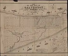 1845 Galveston map