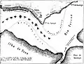 Plan of the passage of the Brazilian Squadron by the ravines of Turupi and Guabijú, on 12 August 1865. Raised and drawn by A. L. von Hoonholtz (Suplemento da Semana Illustrada n.º 248, 1865).