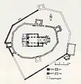 The plan of the Evangelical Lutheran Transylvanian Saxon fortified church in Cața