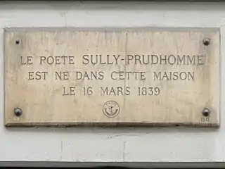 Number34 : commemorative plaque in homage to Sully Prudhomme.