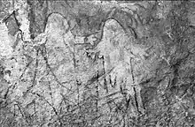 Djado Plateau: example of painting from the Round Heads depicting an anthropomorph very close to the Kel Essuf model