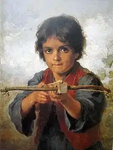 Boy shooting a bow (1878)