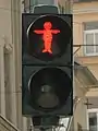 Father and Son traffic lights in front of the Plauen city hall – Red Phase (Father)