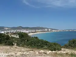 Platja d'en Bossa beach looking North towards Ibiza Town