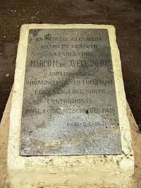 Monument in the place where his head was exhibited