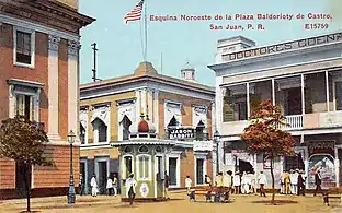 Baldorioty Plaza in San Juan on an old postcard