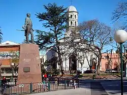 The central square of Pando with the Church of the Immaculate Conception in the background