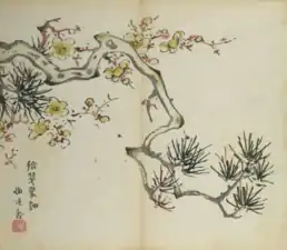 Plum Blossoms and Pine