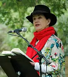 Plum Johnson at the Eden Mills Writers' Festival in 2015