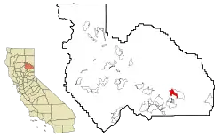 Location in Plumas County and the state of California