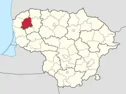 Location of Plungė district municipality within Lithuania