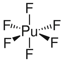 Stereo structural formula of plutonium hexafluoride