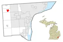 Location within Wayne County