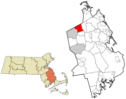 Location in Plymouth County in Massachusetts