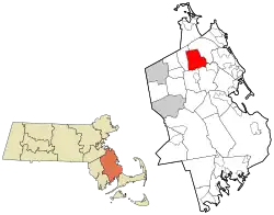 Location in Plymouth County in Massachusetts