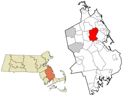 Location in Plymouth County in Massachusetts