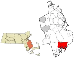Location in Plymouth County in Massachusetts