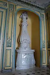 Rococo stove in the bathroom of Madame du Barry, in the Palace of Versailles (Versailles, France)
