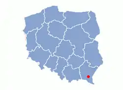 Location of Wola Piotrowa in Sanok County