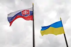 Ukrainian and Slovak flags