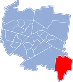 Location of Dojlidy Górne within Białystok