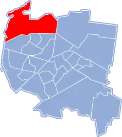 Location of Zawady within Białystok