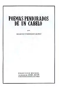 Ricardo Carballo Calero, Poemas pendurados de un cabelo, 1952.