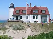 A side view of the lighthouse