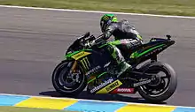 Pol Espargaró, riding the Monster Yamaha Tech 3 at the 2014 French Grand Prix.